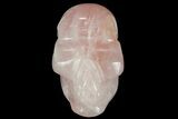 Polished Brazilian Rose Quartz Crystal Skull #95556-2